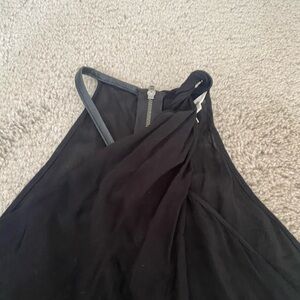 Helmut Lang Twist Neck Top with Leather accent.